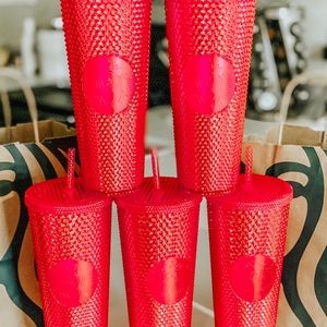 NWT hot pink studded 24oz Starbucks tumbler